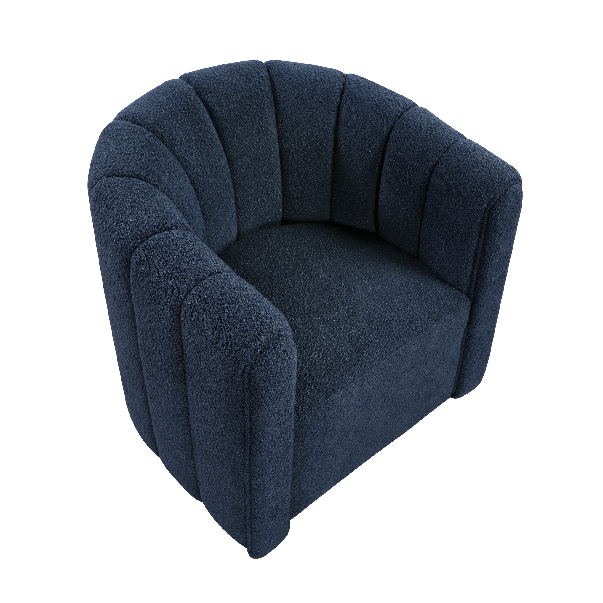 Modern Contemporary Swivel Chair With Ottoman Blue Boucle Fabric Upholstery Solid Wood Living Room Furniture Blue Primary Living Space Contemporary,Modern Plywood,Solid Wood