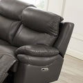 Springdale Power Headrest Zero Gravity Reclining Loveseat Gray Memory Foam Genuine Leather