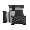 7 Piece Faux Suede Comforter Set Black Queen Queen Black Polyester