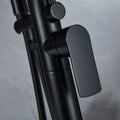 Matte Black Freestanding Floor Mount Bathtub Filler With Single Handle And Hand Shower Matte Black Brass