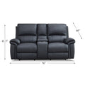 Monica Power Zero Gravity Reclining Loveseat With Console Gunmetal Memory Foam Genuine Leather