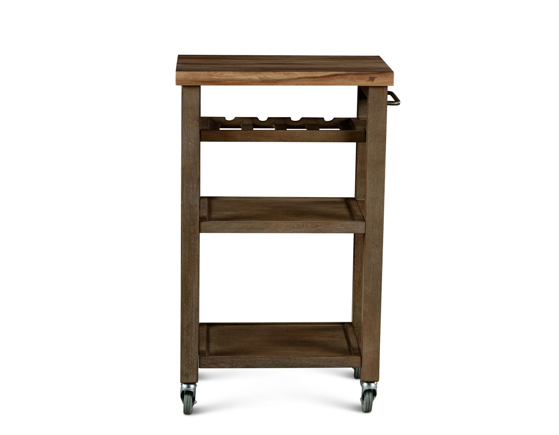 Belden Kitchen Cart Gray Dark Brown Wood