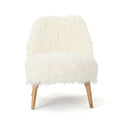 Club Chair White Faux Fur