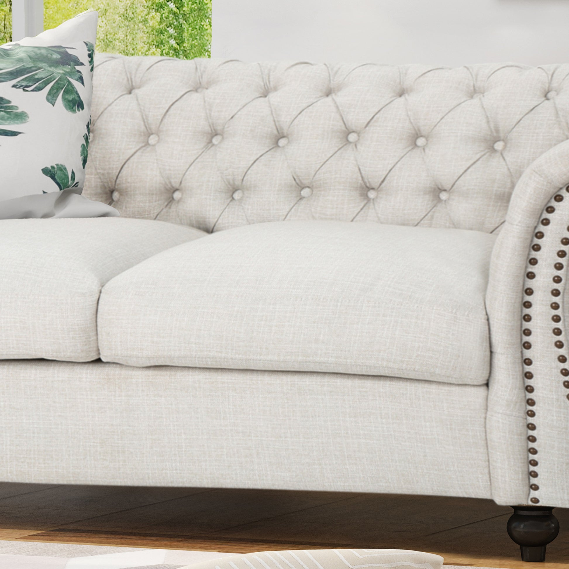 Seat Sofa Beige Fabric