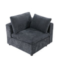 Corner Seat Module For Modular Sectional Sofa, Customizable Sectional Sofa Couch Accent Chair, Chenille Grey Grey Fabric 1 Seat