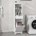 One Compartment One Drawer Tilt Out Laundry Sorter Cabinet White White Mdf