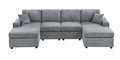 Stunning Modern Fog Color 2Pc Sectional Set Corduroy Couch Laf And Raf Chaise Armless Loveseat Living Room Furniture Fog Primary Living Space Cushion Back Contemporary,Modern U Shaped Rubberwood Corduroy 6 Seat