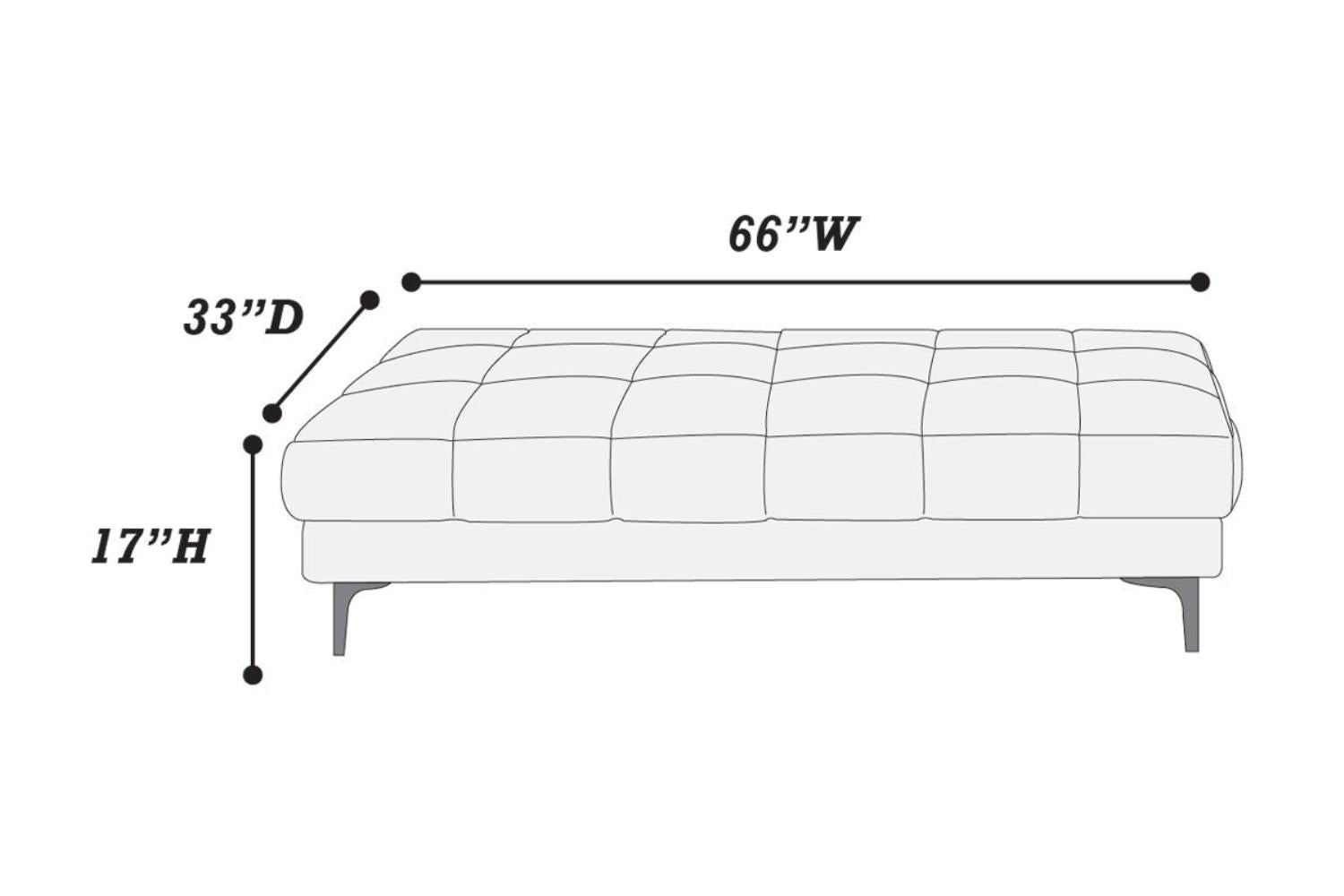 White Bonded Leather Extra Large Ottoman Metal Legs 1Pc Ottoman Living Room White Faux Leather Primary Living Space White Geometric Contemporary,Modern Rectangle Tufted Bonded Leather