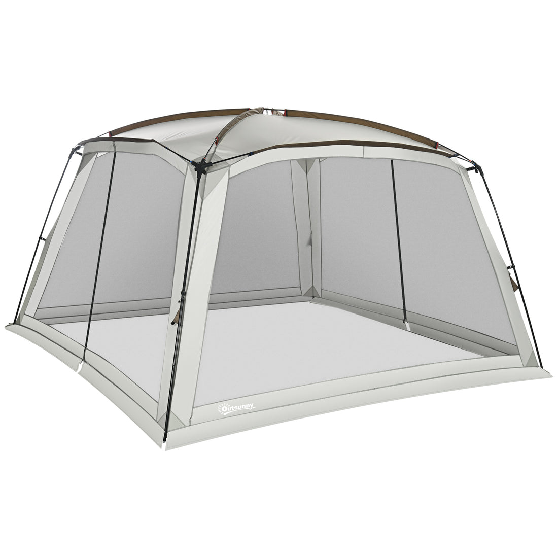 Outsunny 12' X 12' Screen House Room, Uv50 Screen Tent With 2 Doors And Carry Bag, Easy Setup, For Patios Outdoor Camping Activities White Polyester