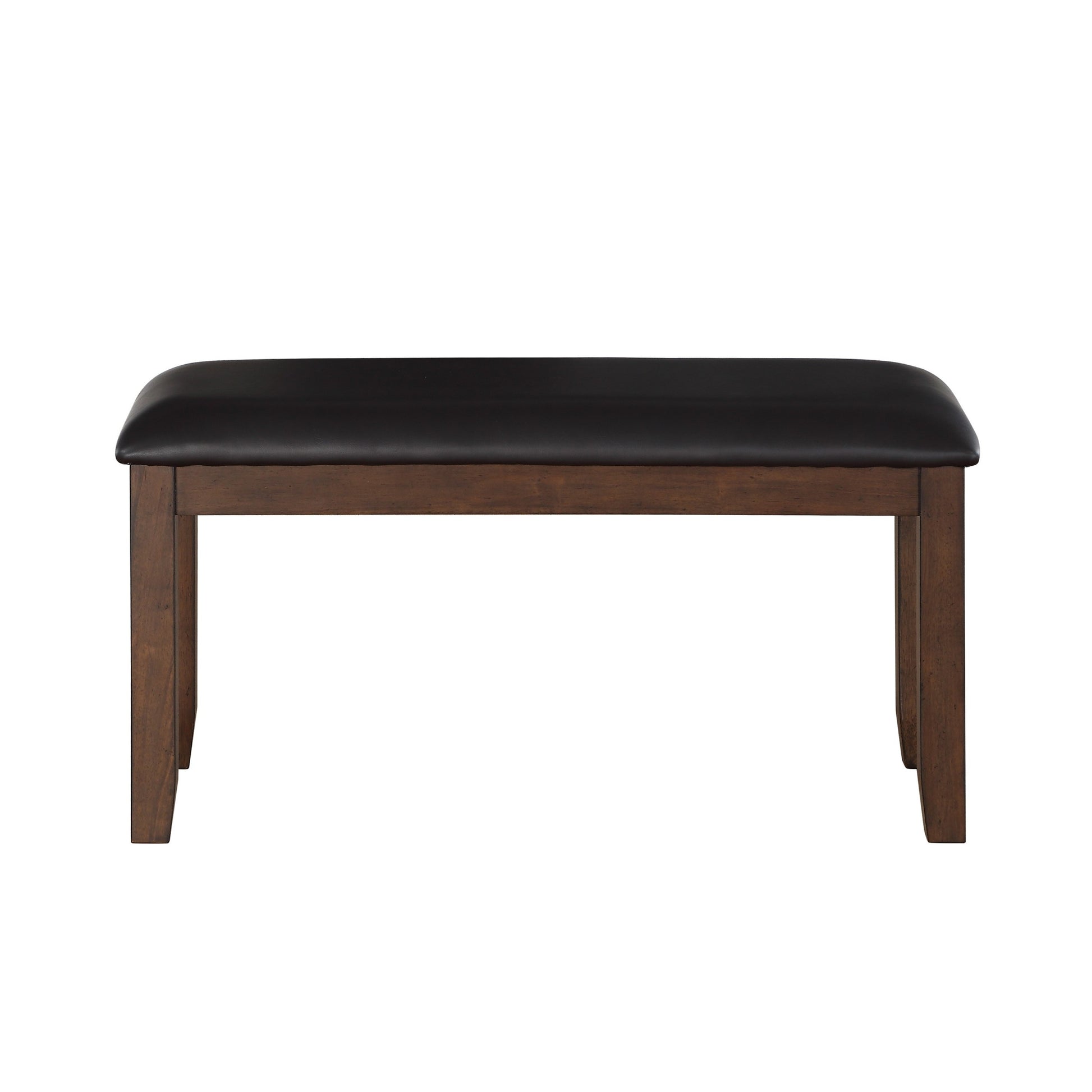 Classic Cherry Finish 6Pc Dinng Set Table Bench 4X Chairs Faux Leather Upholstery Kitchen Dining Furniture Wood Wood Cherry Seats 6 Wood Dining Room 60 Inches Bench Seating Classic,Transitional 4 Leg Rectangular Dining Table With Chair And Bench Wood