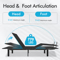 J300 Adjustable Bed Base Frame Twin Xl Head And Foot Incline Zero Gravity Under Bed Lighting Wireless Remote Control Typea Typec Twin Xl Antique Black Metal Bedroom American Design,Antique,Casual,Modern Adjustable Bedbase Steel Steel