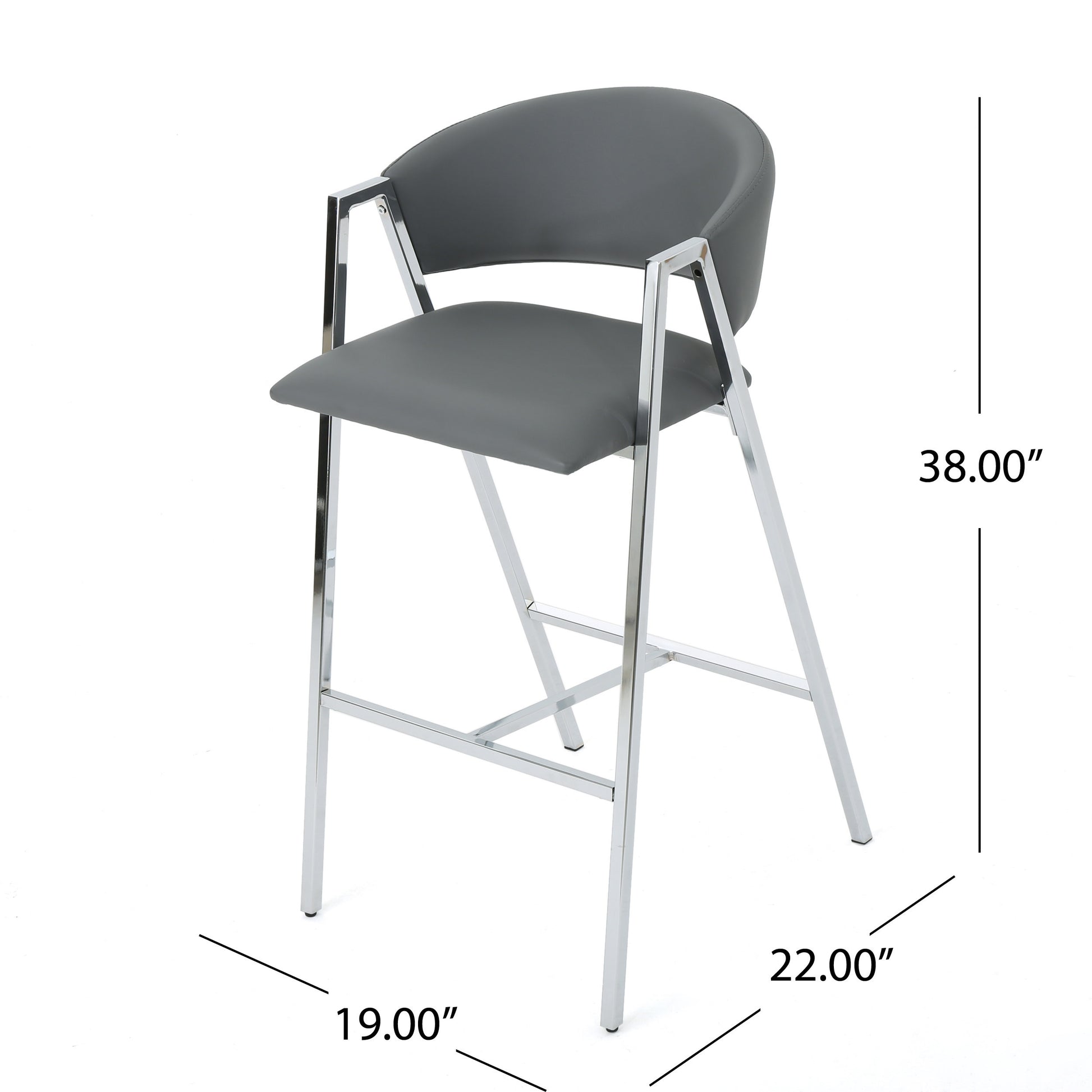 Bar Chair Mp2 Set Of 2 Grey Pu