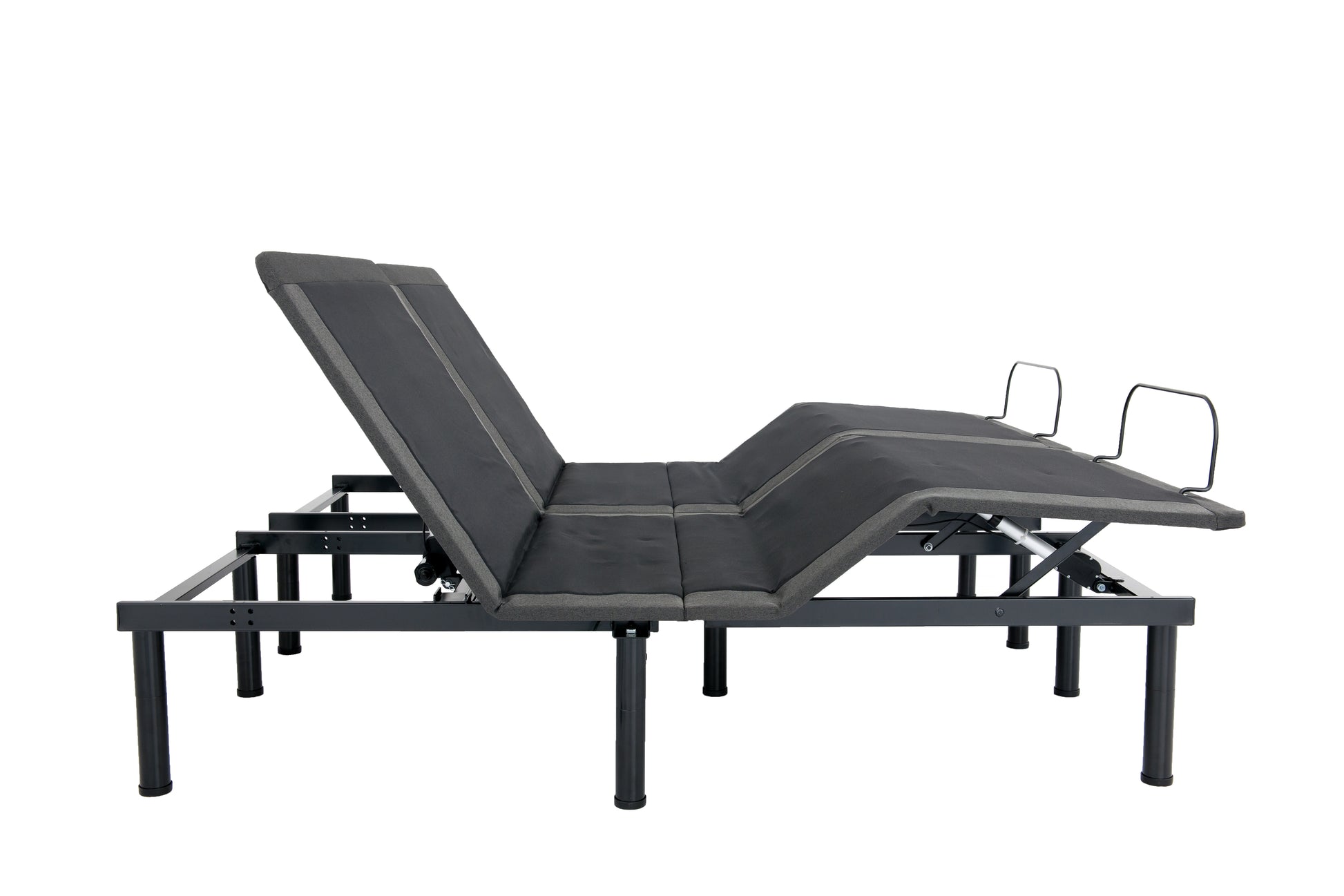 King Size Flex Head Quick Assembly Adjustable Bed Frame With Voice Activated Controls Black Metal Metal