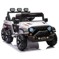 24V Ride On Large Pickup Truck Car For Kids,Ride On 4Wd Toys With Remote Control,Parents Can Assist In Driving,Bluetooth Music Version,Pickup Truck Design With Spacious Storage In The Rear. White Polypropylene