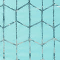 Total Blackout Metallic Print Grommet Top Curtain Panel Only 1 Pc Panel Aqua Silver Microfiber