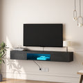 Floating Tv Stand Wall Mounted With 20 Color Leds,63