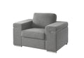 Gianna Light Gray Woven Fabric Arm Chair Light Gray Fabric