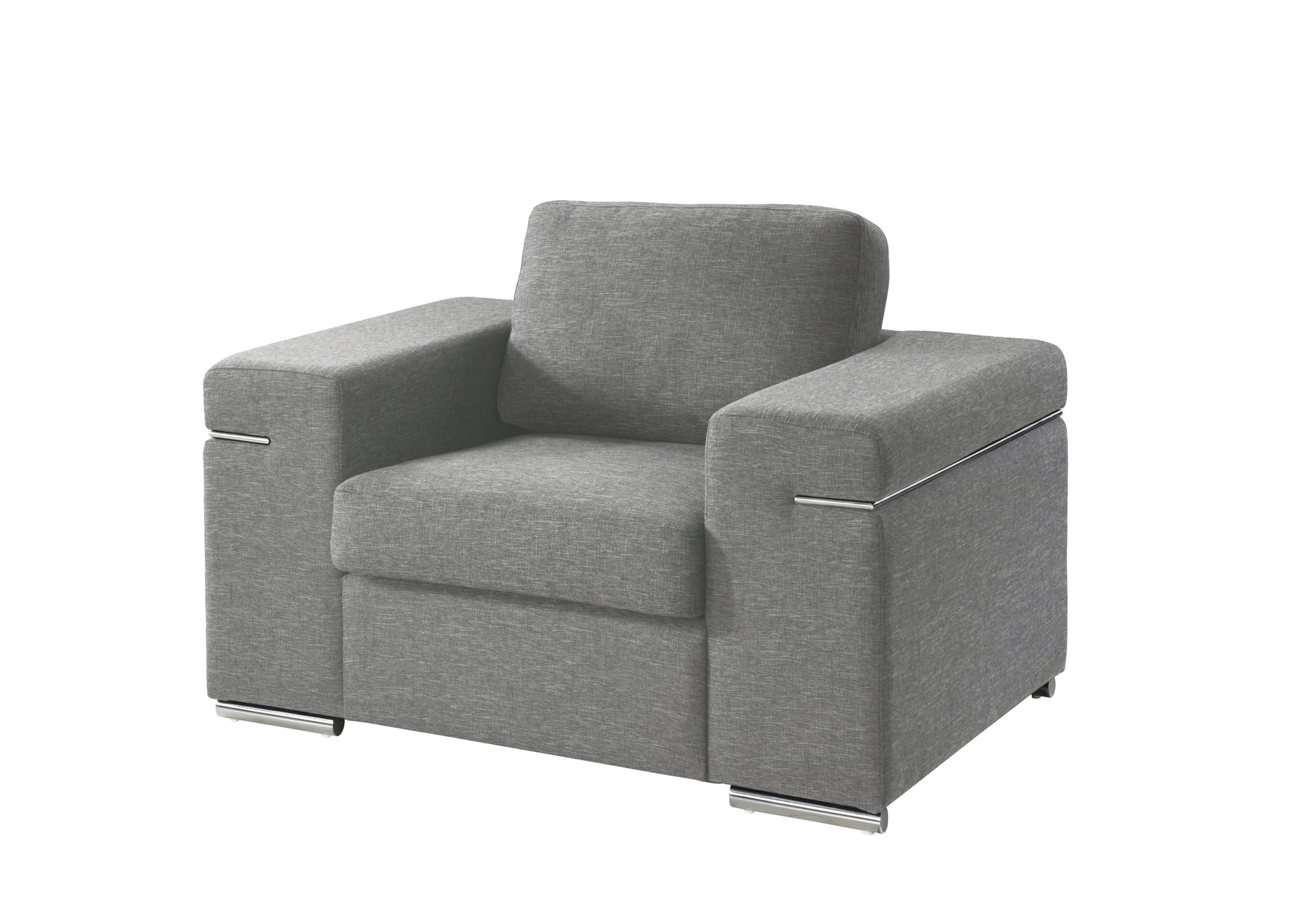 Gianna Light Gray Woven Fabric Arm Chair Light Gray Fabric