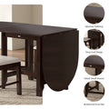 Retro Drop Leaf Table Rubber Wood Dining Table With Spacious Tabletop Small Drawer For Small Space Kitchen Dark Brown Brown Rubber Wood