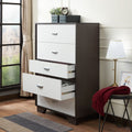 White And Espresso 5 Drawer Chest Espresso White Bedroom Contemporary Particle Board Mdf