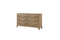 Modern 6 Drawer Dresser Sand Finish Sand Solid Wood Mdf