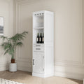 White Color Modular Wine Bar Cabinet Buffet Cabinet With Hutch For Dining Room White Particle Board Mdf