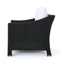 Antibes Armchair Black Pe Rattan Iron Waterproof Fabric