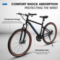 A27301 Ecarpat Mountain Bike 27.5 Inch Wheels, 21 Speed Mens Womens Trail Commuter City Mountain Bike, Carbon Steel Frame Disc Brakes Thumb Shifter Front Fork Bicycles Cycling Black Blue Garden & Outdoor Classic Polyurethane Foam Carbon Steel