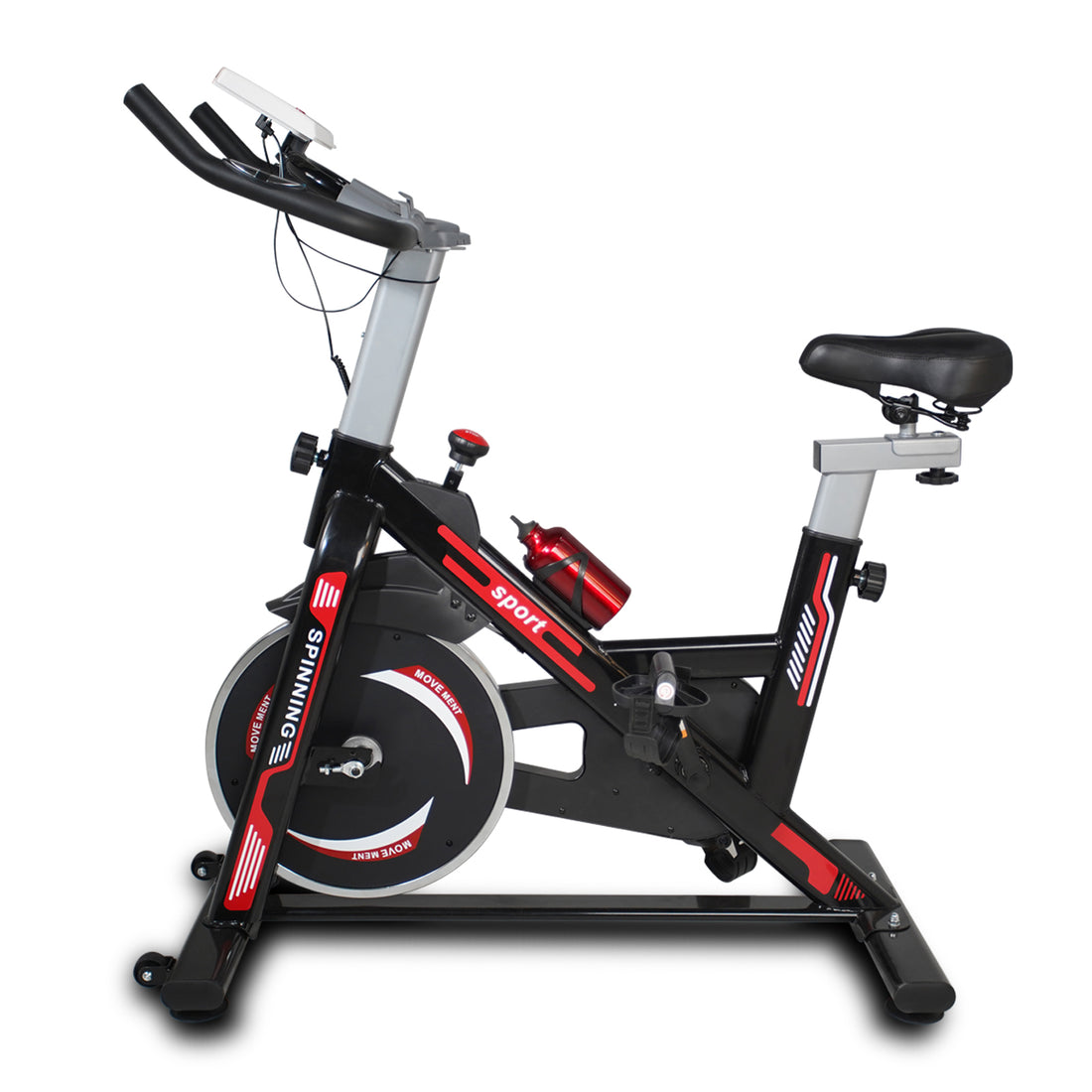 Indoor Exercise Bike Cycling Bike With Comfortable Seat Cushion Black Red Indoor Fitness Black Red Gym Steel