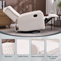 Coolmore Rocking Recliner Chair,360 Degree Swivel Nursery Rocking Chair,Glider Chair,Modern Small Rocking Swivel Recliner Chair For Bedroom,Living Room Chair Home Theater Seat White Teddy White Teddy Teddy