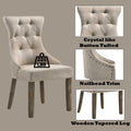 Gabrian Two Tone Beige Fabric & Reclaimed Gray Finish Side Chair Set Of 2 Beige,Gray Fabric,Synthetic Wood