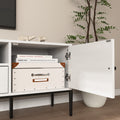 Modern Tv Console, Entertainment Center With Storage For Living Room 70.86X15.74X21.85Inch 5 Or More Spaces White Primary Living Space Particle Board