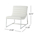 Wilmouth Roll Occassional Chair White Metal & Wood