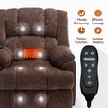 Dual Motor Heat Massage Infinite Position Up To 350 Lbs Electric Power Lift Recliners With Power Remote, Medium Firm And Heavy Duty, Brown White Metal Primary Living Space Heavy Duty Pine Brown Chenille Power Remote Medium Firm Cushion Back American