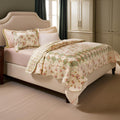 Denali 2 Piece Fabric Twin Size Quilt Set With Floral Prints, Multicolor Multicolor Fabric