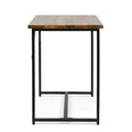 Console Table Brown Wood Stainless Steel