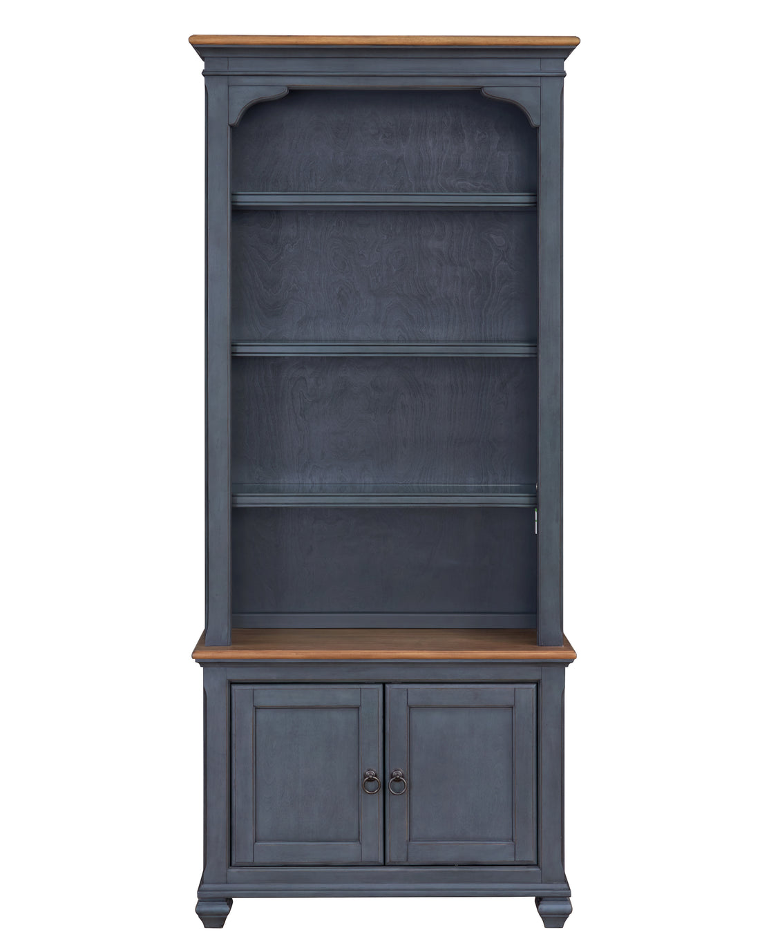 Americana 84 Inch Universal Pier Bookcase, No Assembly Required, Corduroy Blue Finish Blue Rubberwood Rubber Wood