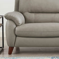 Lara Leather Loveseat Stone Gray Memory Foam Genuine Leather