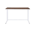 Tyrese Walnut & White Finish Writing Desk W Usb Walnut,White Metal,Synthetic Wood