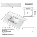 37 Inch Marble Vanity Top, White Vanity Top With Pre Drilled Faucet Holes, Bathroom Vanity Top With Undermount Rectangular Middle Sink And 4