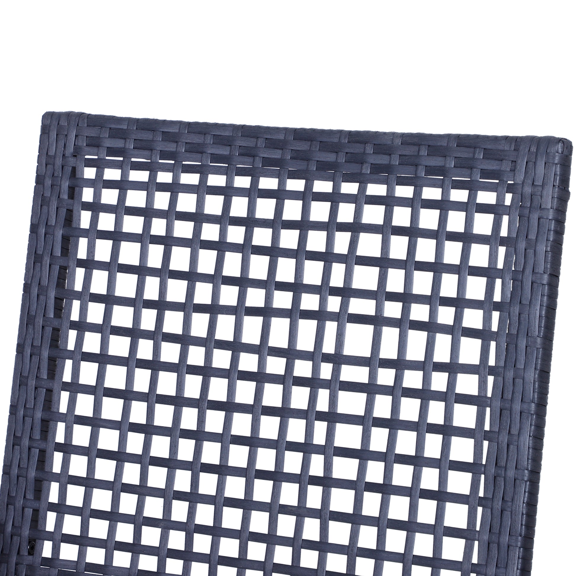Outsunny 3Pcs Patio Bar Set With Soft Cushion, Rattan Wicker Outdoor Furniture Set For Backyards, Lawn, Deck, Poolside Black Steel