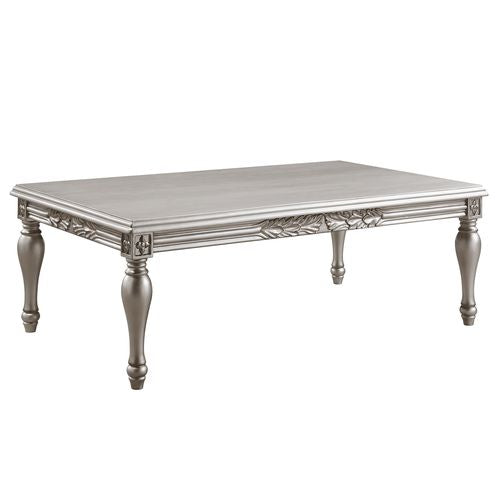 Platinum Coffee Table Silver Primary Living Space Rectangular Solid Wood Mdf