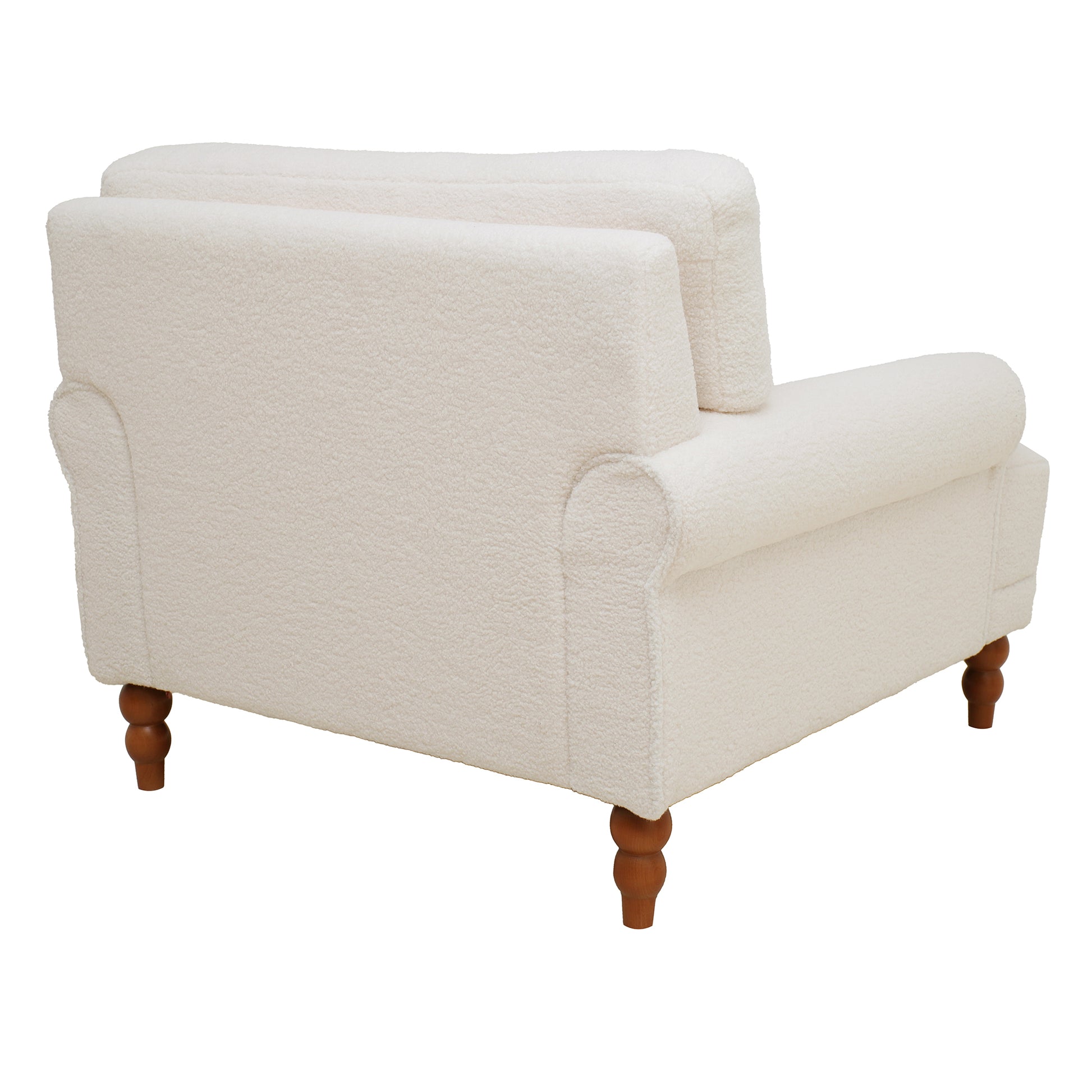 Mirod Elegant Circular Armrests, Ergonomic Lumbar Support, Vintage Roman Column Legs, Luxurious Large Size, Enhances Living Room Aesthetics, For Living Room,Bedroom And Study Beige Boucle