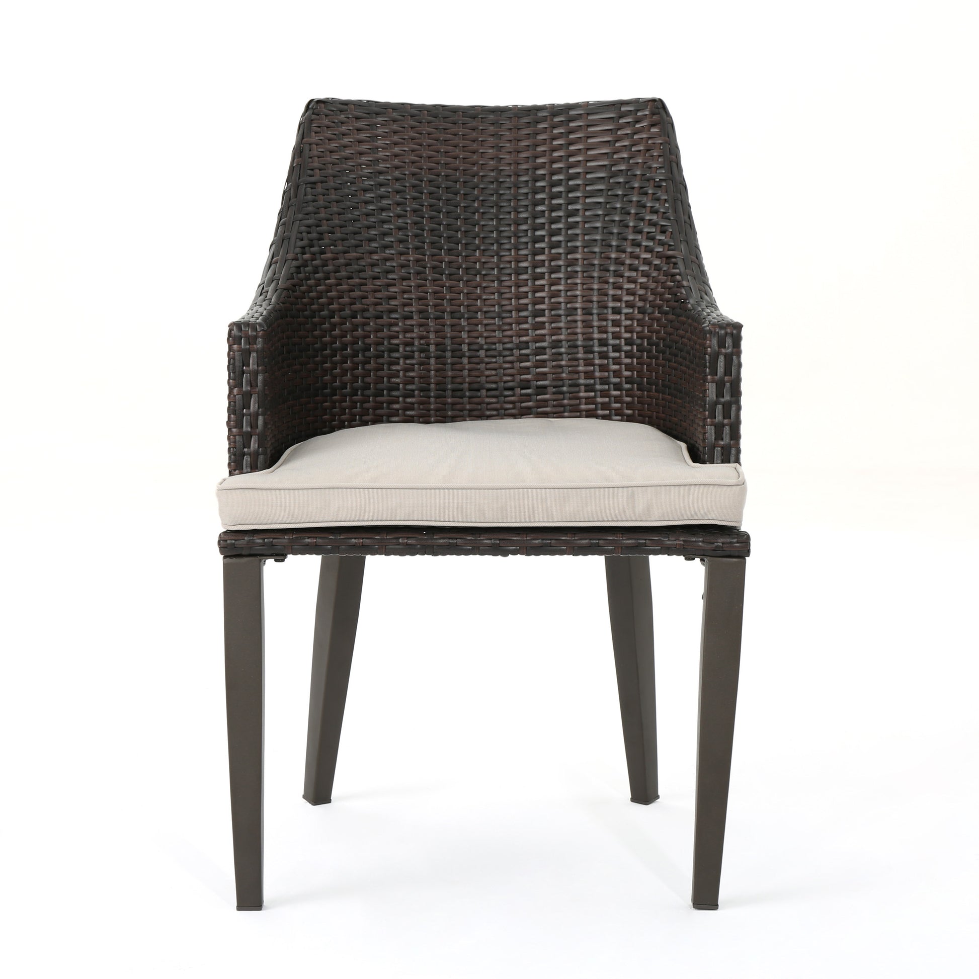 Hillhurst Chair Brown Mp2 Set Of 2 Brown Rattan Waterproof Fabric Metal