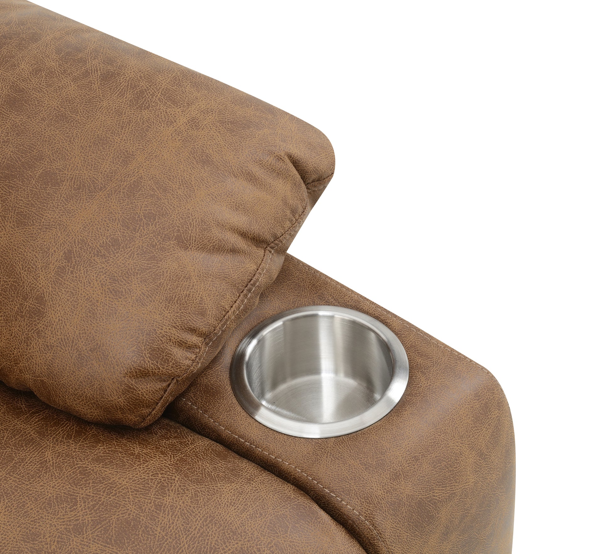 Brown Power Lift Recliner With Massage And Heating Brown Faux Leather Power Remote Metal Primary Living Space Tight Back Push Button Pillow Top Arms Faux Leather