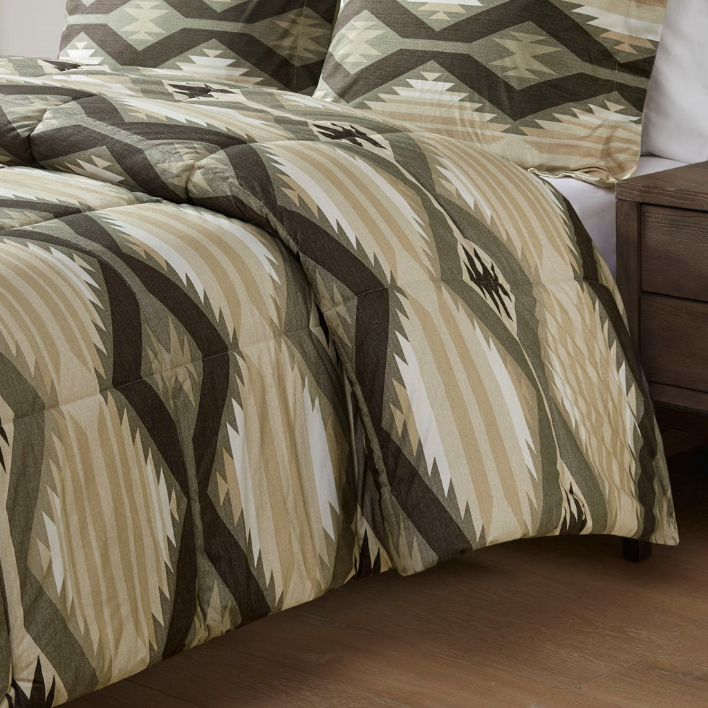 Down Alternative Comforter Set With Throw Pillow Queen Multicolor Polyester