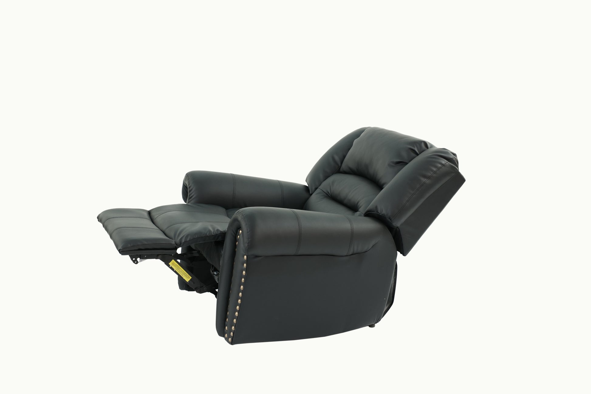 Modern 1Pc Manual Motion Recliner Chair Glider Black Color Bonded Leather Armrest Cushion Seating Living Room Furniture Black Faux Leather Primary Living Space Contemporary,Modern Bonded Leather