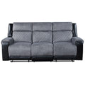 Alicia Grey Black Reclining Sofa Gray Fabric 3 Seat