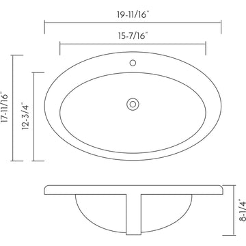 Dax Ceramic Single Bowl Top Mount Bathroom Basin White Ceramic