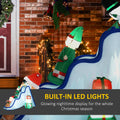 Homcom 8.5Ft Long Christmas Inflatable Snowman Elf And Gingerbread Man Multicolor Polyester